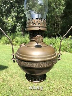 Antique Aladdin No 5 Hanging Oil Lamp