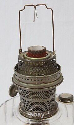 Antique Aladdin Oil Lamp Nu-Type Model B Mantle Lamp Co. Green Clear Corinthian