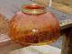 Antique Amber Crackle Hanging Oil Lamp 14'' Shade