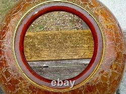 Antique Amber Crackle Hanging Oil Lamp 14'' Shade