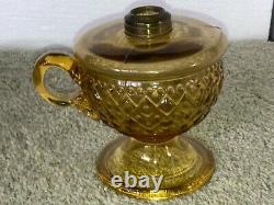 Antique Amber Finger Oil Lamp Collar Marked Pat D Apr 13 1875 Mar 21 1876 Nice