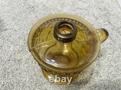 Antique Amber Finger Oil Lamp Collar Marked Pat D Apr 13 1875 Mar 21 1876 Nice