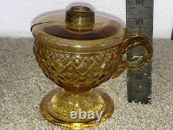 Antique Amber Finger Oil Lamp Collar Marked Pat D Apr 13 1875 Mar 21 1876 Nice