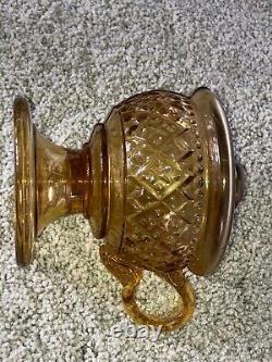 Antique Amber Finger Oil Lamp Collar Marked Pat D Apr 13 1875 Mar 21 1876 Nice