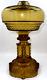 Antique Amber Glass AQUARIUS Kerosene Oil Stand Lamp THURO 1, 315-e Square Stem