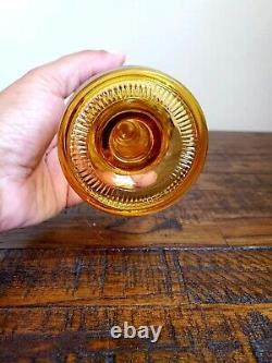 Antique Amber Glass Hobnail EAPG Miniature Oil Lamp