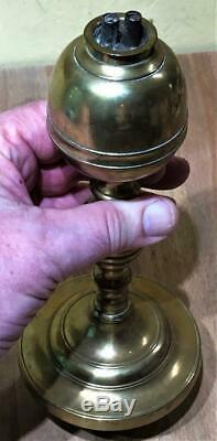 Antique American Brass Whale Oil Lamp, Possibly WEBB, Maine, c. 19th Century
