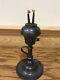 Antique American Pewter Double Burner Whale Finger Candle Stick Oil Lamp