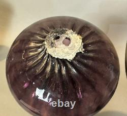 Antique Amethyst Art Glass 11-3/4 Oil Lamp Base