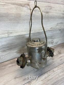 Antique Angle Co Double Burner Hanging Kerosene Oil Lamp Brass Great Condition