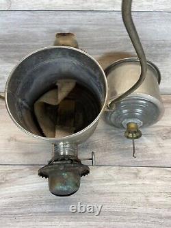 Antique Angle Co Double Burner Hanging Kerosene Oil Lamp Brass Great Condition