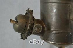 Antique Angle Lamp lantern oil kerosene tin nickel hanging double burner