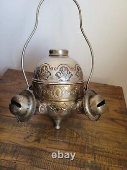 Antique Angle Mfg Co New York Hanging Quad Burner Kerosene Oil Lamp