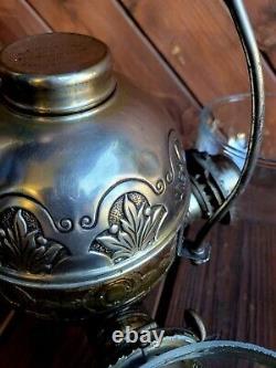 Antique Angle Mfg Co New York Hanging Quad Burner Kerosene Oil Lamp