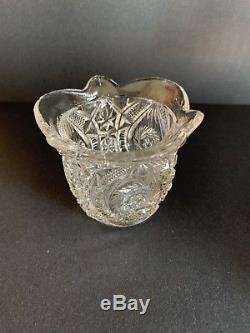 Antique Applesauce Adam's Temple Oil Kerosene Glass Lamp With Original Fitted Font