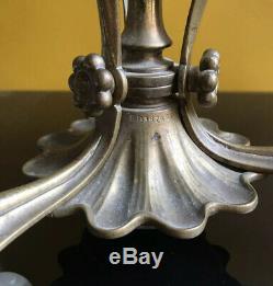 Antique Art Nouveau Brass Oil Lamp with Cut Glass Font (Wright & Butler)