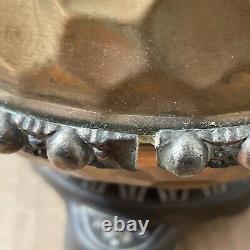 Antique Arts & Crafts Hammered Brass Oil Lamp Bradley & Hubbard Miller Duplex