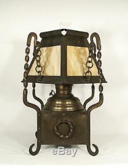 Antique Arts & Crafts Oil Table Lamp