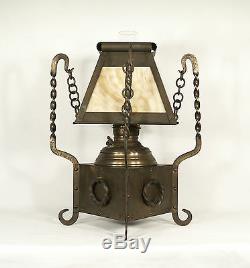 Antique Arts & Crafts Oil Table Lamp