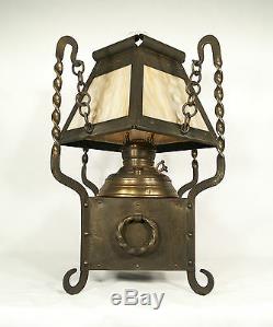 Antique Arts & Crafts Oil Table Lamp