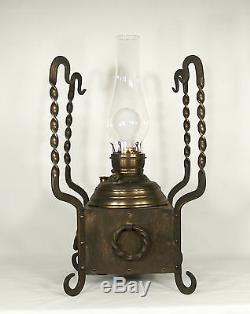 Antique Arts & Crafts Oil Table Lamp