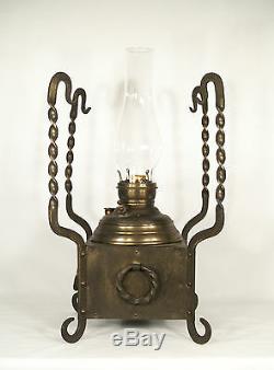 Antique Arts & Crafts Oil Table Lamp