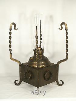 Antique Arts & Crafts Oil Table Lamp