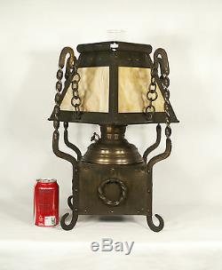 Antique Arts & Crafts Oil Table Lamp