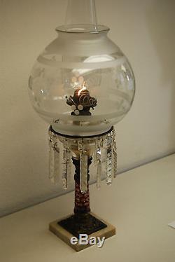 Antique Astral Kerosene Oil Sinumbra Eapg Boston Sandwich Victorian Solar Lamp