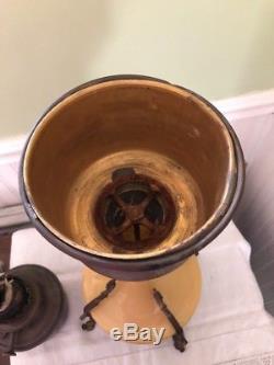 Antique BANQUET OIL LAMP L & B Marque Dispose Brevette 1883 Encased Glass RARE