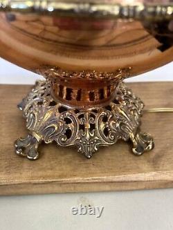 Antique B&H Bradley & Hubbard Dragon Parlor Banquet Oil Lamp Electrified Brass