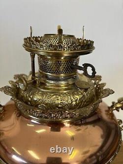 Antique B&H Bradley & Hubbard Dragon Parlor Banquet Oil Lamp Electrified Brass