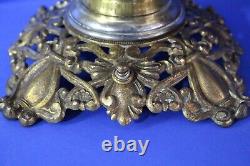 Antique B&H Bradley & Hubbard Gilded Gold Dragon/Griffin Parlor Banquet Oil Lamp