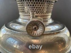 Antique B&H Bradley & Hubbard Nickel Plated Oil Lamp Rayo Type Kerosene Vintage