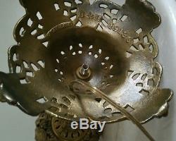 Antique B&H Bradley & Hubbard Oil Parlor Banquet Lamp Electrified Ornate Shrubs