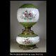 Antique B&H GWTW Floral VIOLETS Kerosene Oil Lamp Ball Shade Bradley Hubbard