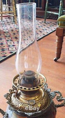 Antique B & H Gone with the Wind Oil Lamp Hand Painted Circa 1890's USA