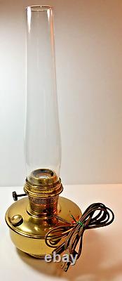 Antique B&P Brass Oil Lamp Wall Mount 12 Glass Locking Chimney Converted