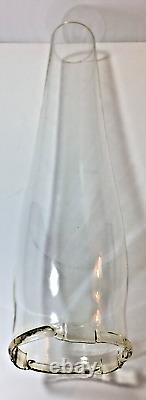 Antique B&P Brass Oil Lamp Wall Mount 12 Glass Locking Chimney Converted