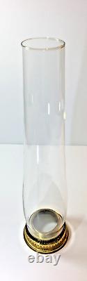 Antique B&P Brass Oil Lamp Wall Mount 12 Glass Locking Chimney Converted
