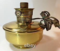 Antique B&P Brass Oil Lamp Wall Mount 12 Glass Locking Chimney Converted