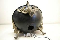 Antique B&h Egyptian Revival Art Deco Oil Lamp Base Whimsical Sphinx Phoenix