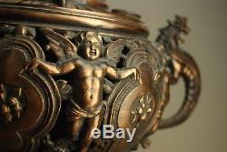 Antique B&h Oil Kerosene Cherub Angel Victorian Gwtw Lamp Parts Dragon Figural
