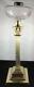 Antique Baccarat Banquet Lamp Oil Kerosene with Brass Accordion Column Corinthian