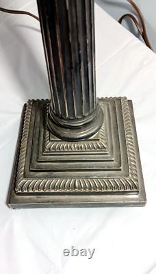 Antique Baccarat Lead Crystal Banquet Oil Lamp on Silver Plate Column Thuro II