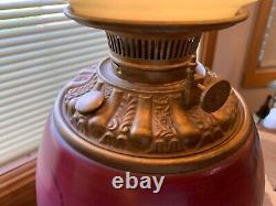 Antique Banquet GWTW Lamp 1880s Oil Lamp ELECTRIFIED Chrysanthemum