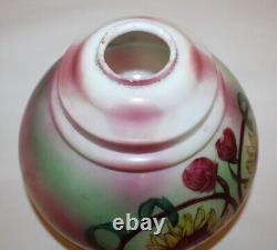 Antique Banquet Oil Lamp Glass Parts Sunflower Pattern Globe & Base