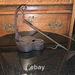 Antique Betty Lamp Whale Oil Lamp with hanger spike