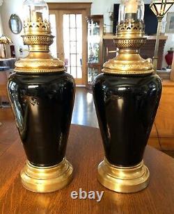 Antique Bohemian Oil Lamps Mary Gregory Lamps Hugo Schneider Hurricane Lamps