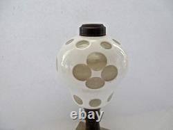 Antique Boston Sandwich Glass White cut to Clear 10 Whale Oil Lamp